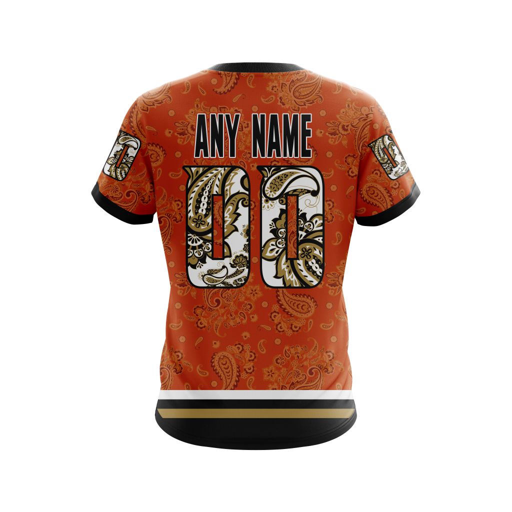Buildercar - Anaheim Ducks Paisley Design Personalized Name And Number T-Shirt