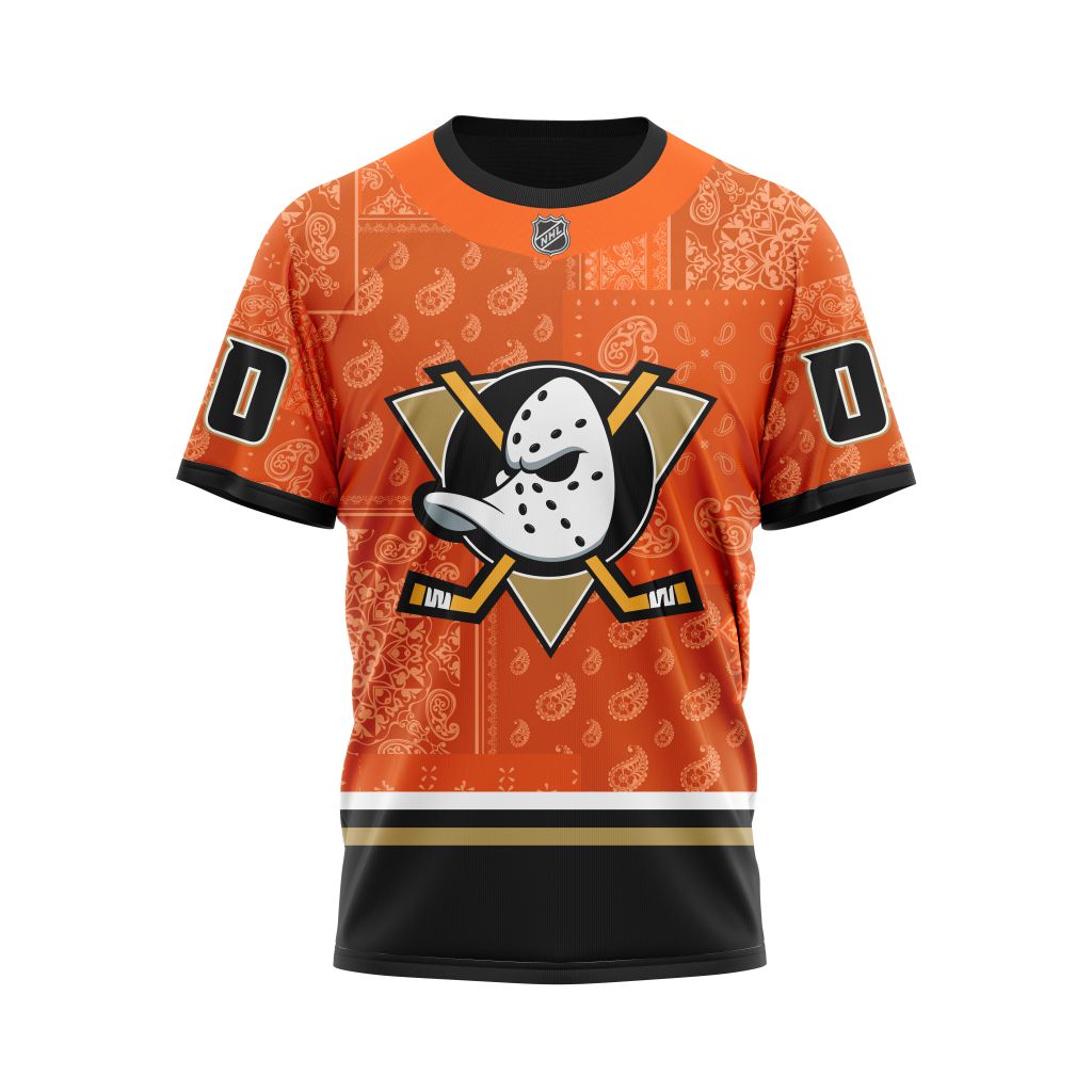 Buildercar - Anaheim Ducks Paisley Design Personalized Name And Number T-Shirt