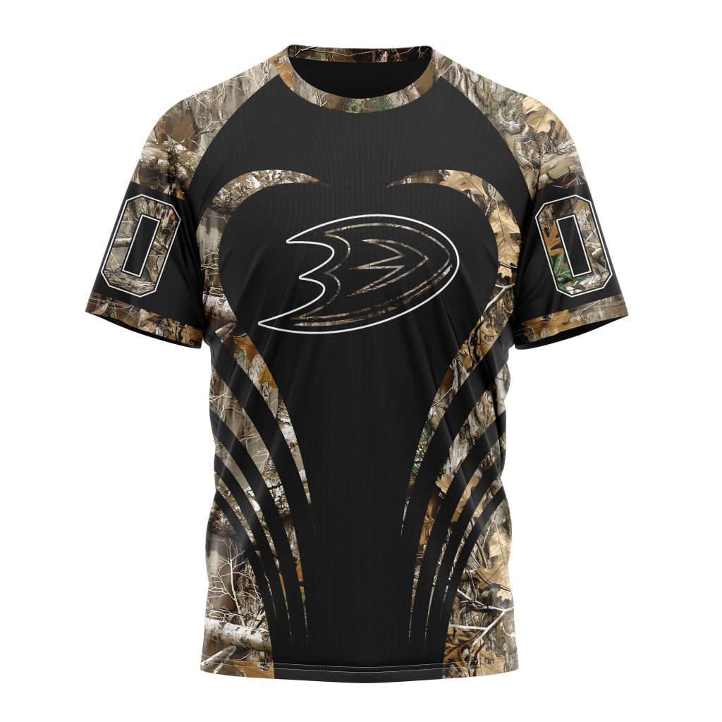 Buildercar - Anaheim Ducks Special Camo Hunting Personalized Name And Number T-Shirt