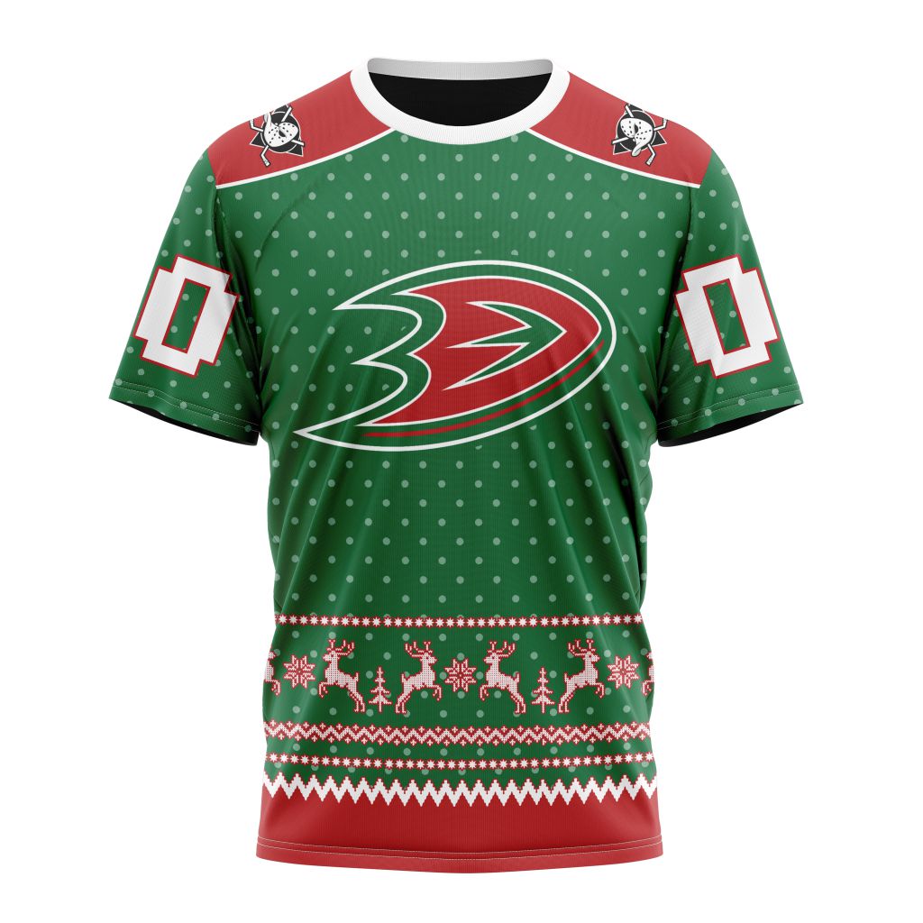 Buildercar - Anaheim Ducks Special Christmas Apparel Personalized Name And Number T-Shirt