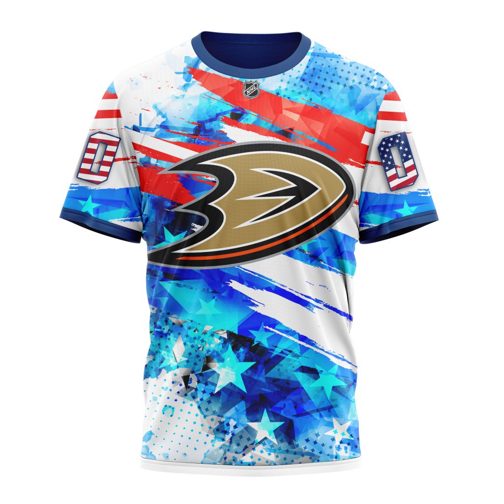 Buildercar - Anaheim Ducks Special Concept For Independence Day Personalized Name And Number T-Shirt
