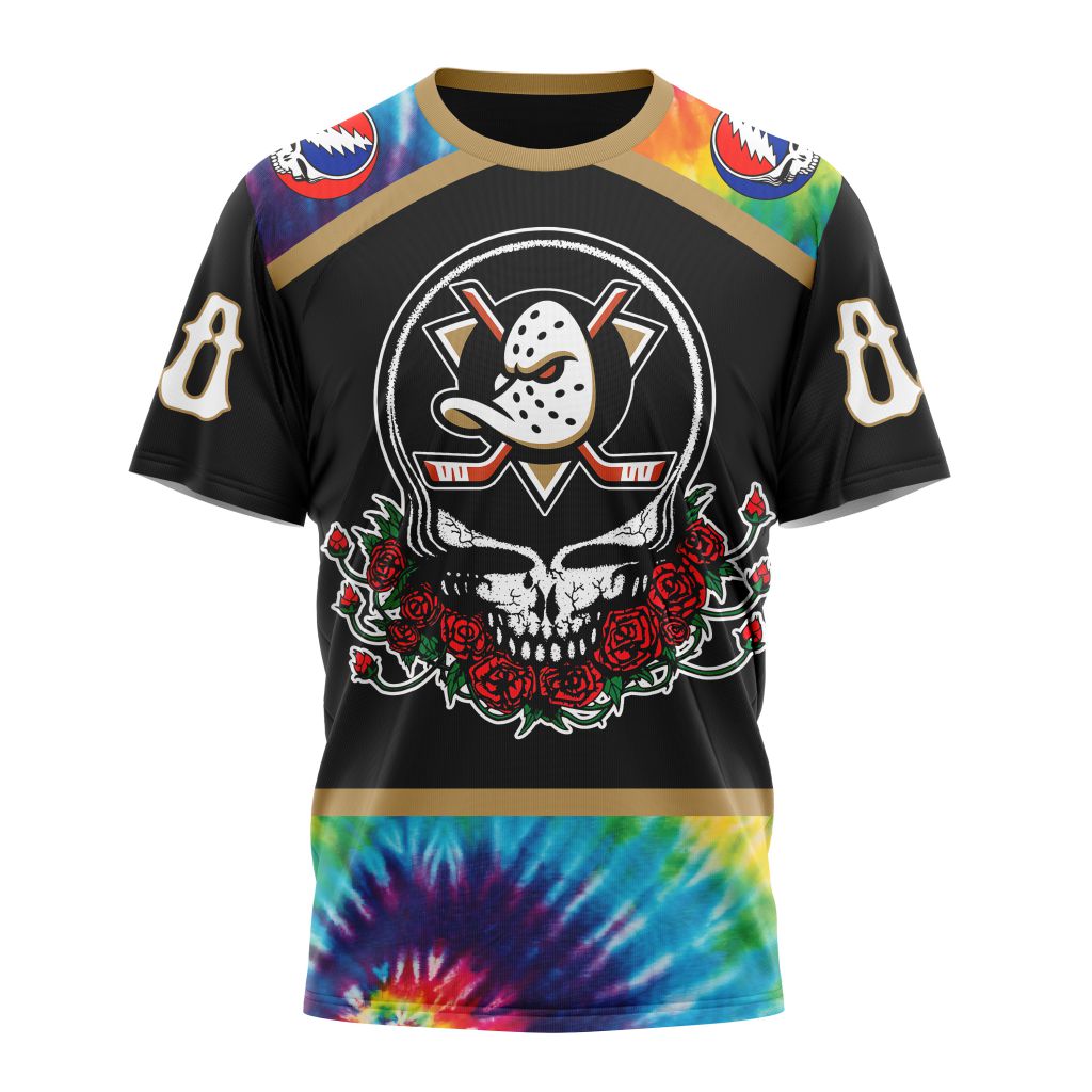 Buildercar - Anaheim Ducks Special Grateful Dead Design Personalized Name And Number T-Shirt