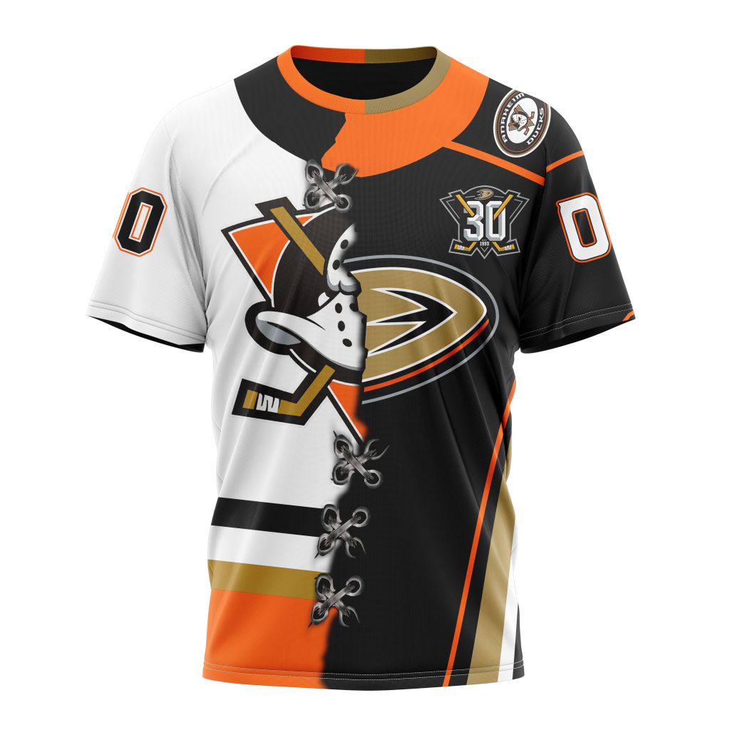 Buildercar - Anaheim Ducks Special Home Mix Reverse Retro Personalized Kits Personalized Name And Number T-Shirt