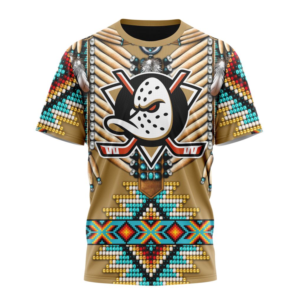 Buildercar - Anaheim Ducks Special Native Costume Design 02 Personalized Name And Number T-Shirt