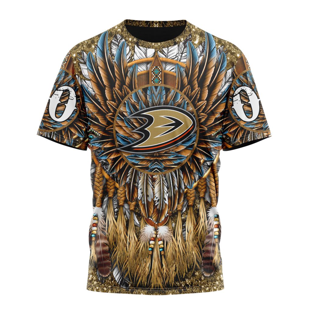 Buildercar - Anaheim Ducks Special Native Costume Design Personalized Name And Number T-Shirt