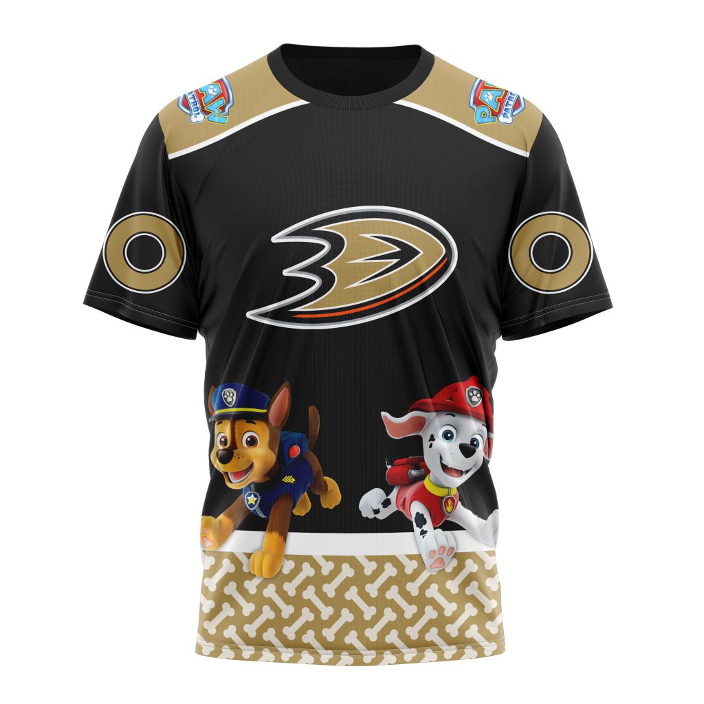 Buildercar - Anaheim Ducks Special Paw Patrol Design Personalized Name And Number T-Shirt