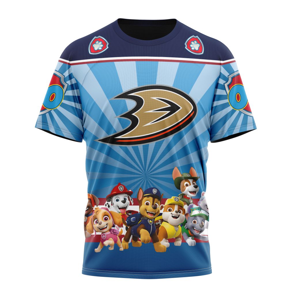 Buildercar - Anaheim Ducks Special Paw Patrol Kits Personalized Name And Number T-Shirt