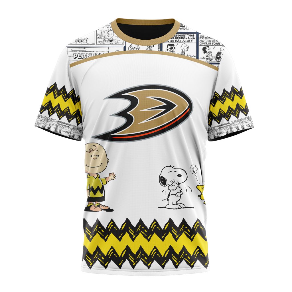 Buildercar - Anaheim Ducks Special Peanuts Design Personalized Name And Number T-Shirt
