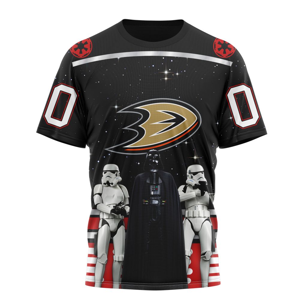 Buildercar - Anaheim Ducks Special Star Wars Design May The 4th Be With You Personalized Name And Number T-Shirt