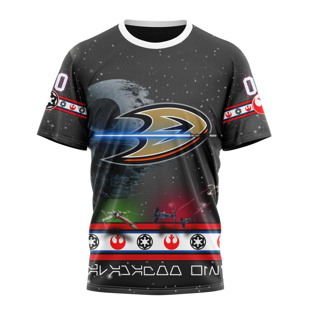 Buildercar - Anaheim Ducks Special Star Wars Design Personalized Name And Number T-Shirt
