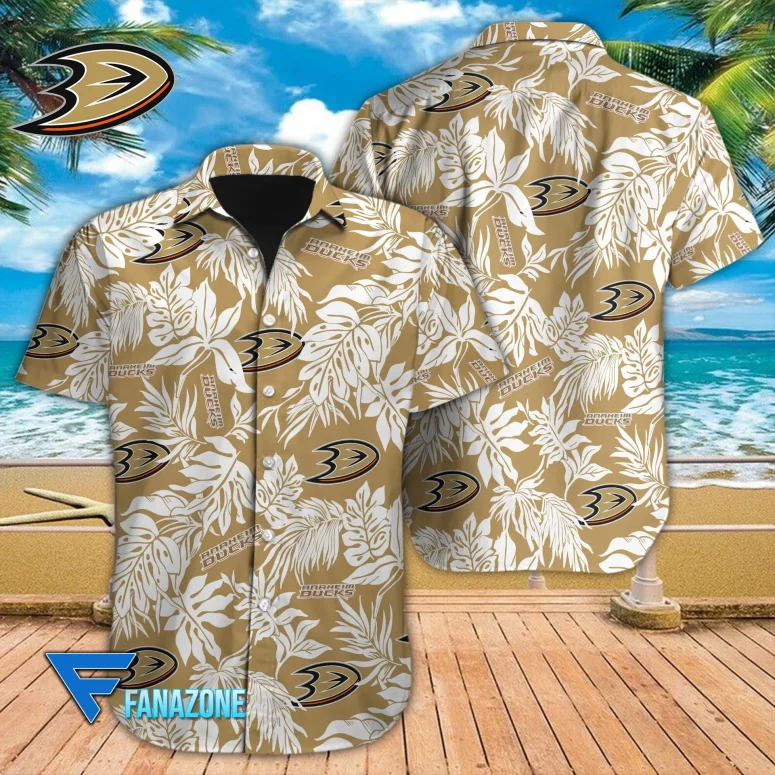 Buildercar - Anaheim Ducks Tropical Hawaiian Shirt