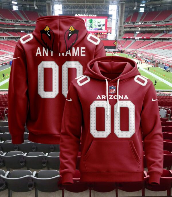 Buildercar - Arizona Cardinals Custom Name And Number 3D Hoodie Style 167