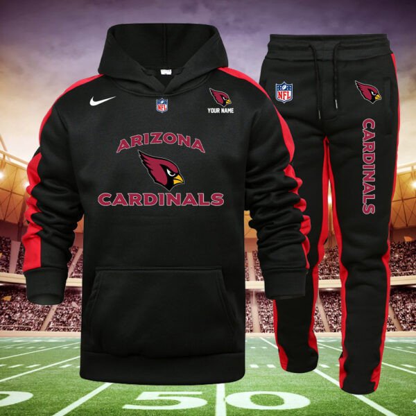 Buildercar - Arizona Cardinals NFL Team Sport Black Hoodie Sweatpant Tracksuit