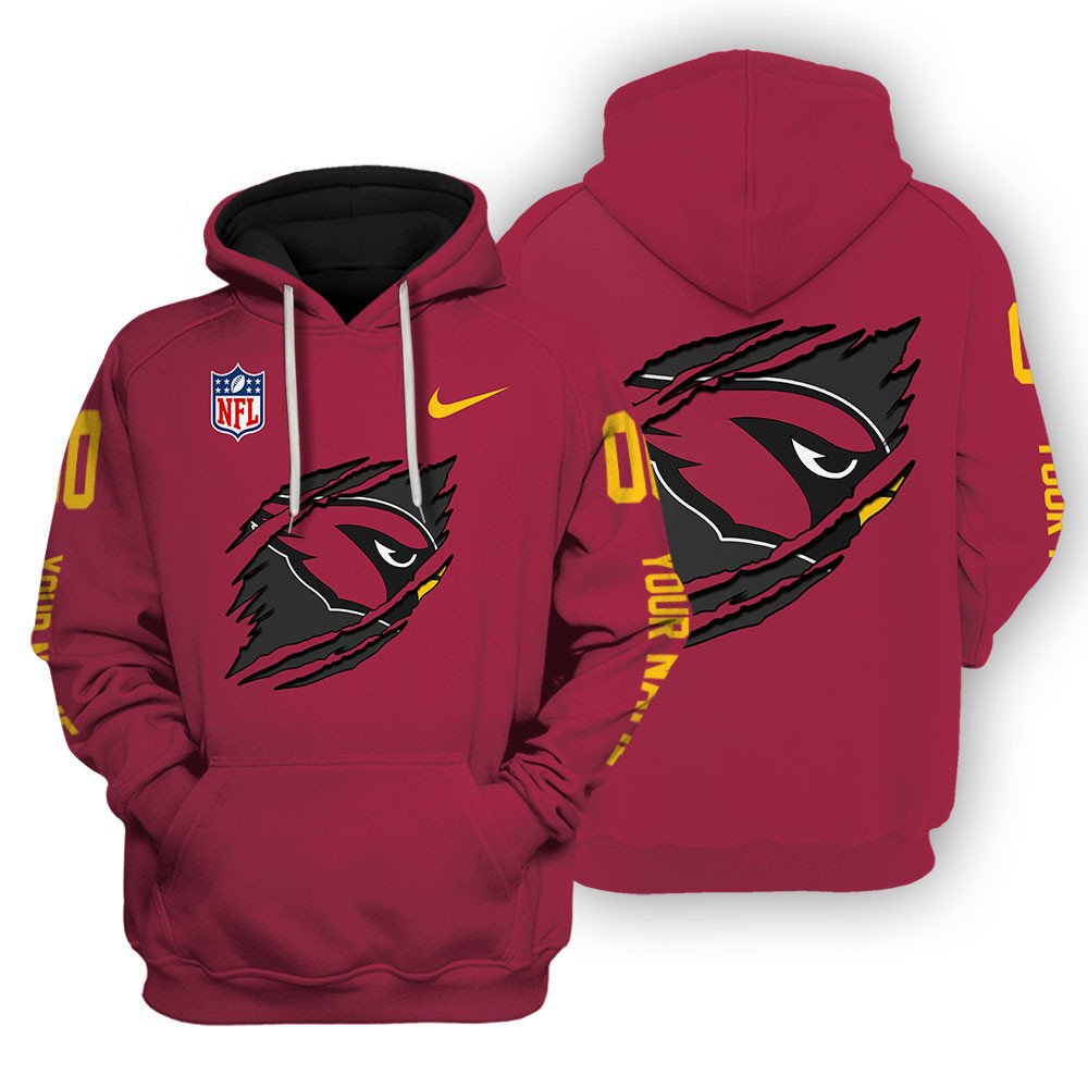 Buildercar - Arizona Cardinals Scratch Logo NFL 3D Hoodie Style 124
