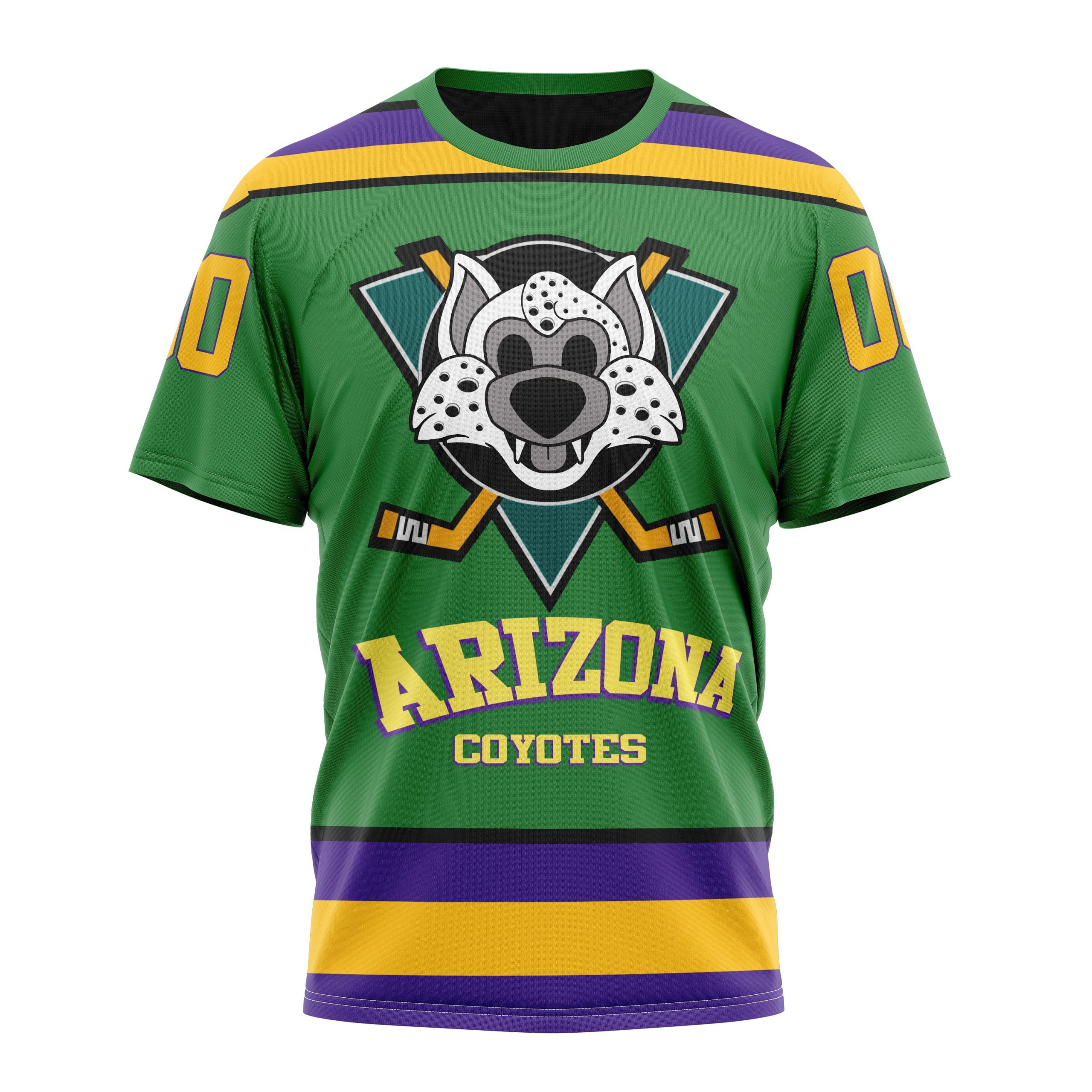 Buildercar - Arizona Coyotes Design feat The Mighty Ducks Personalized Name And Number T-Shirt