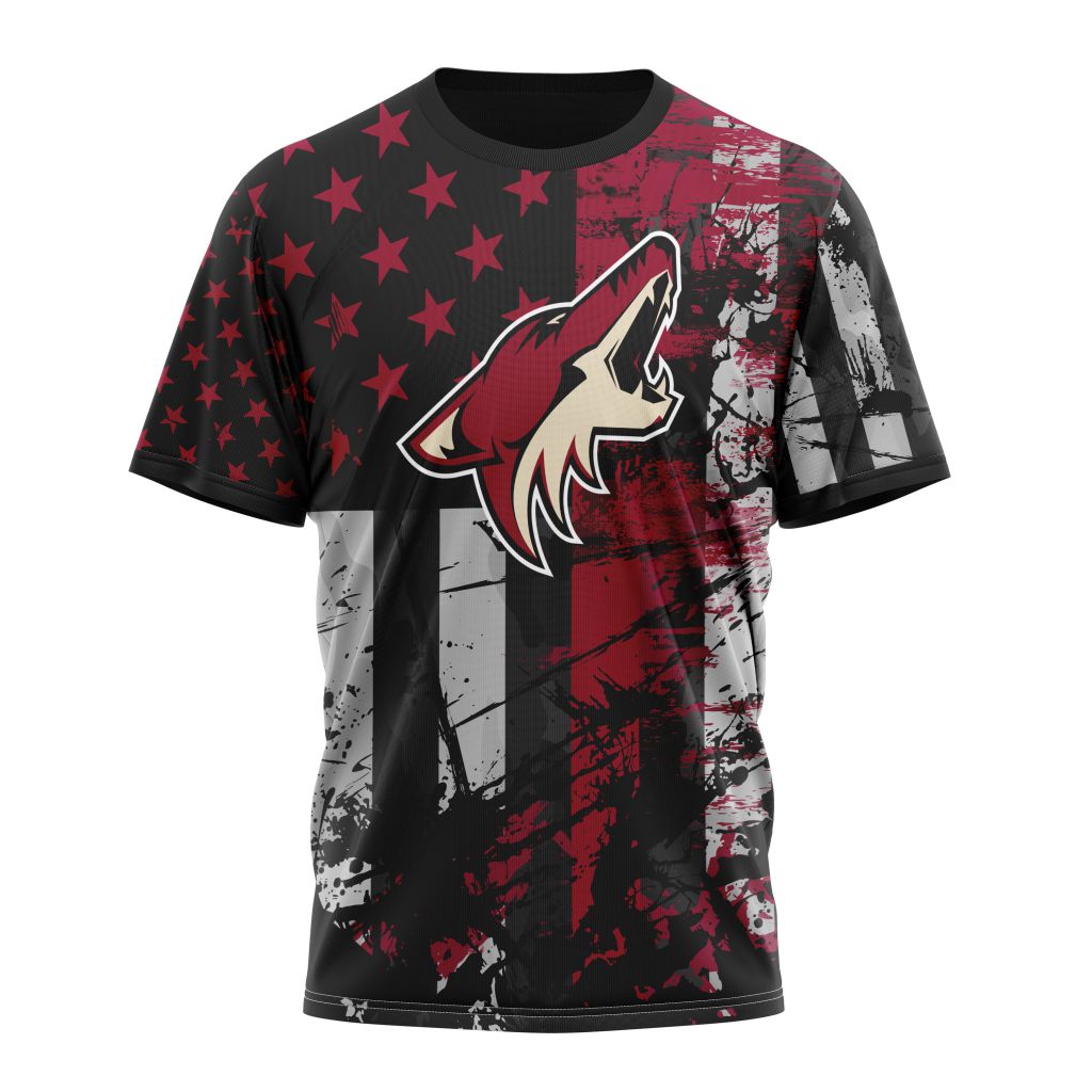 Buildercar - Arizona Coyotes For America Personalized Name And Number T-Shirt