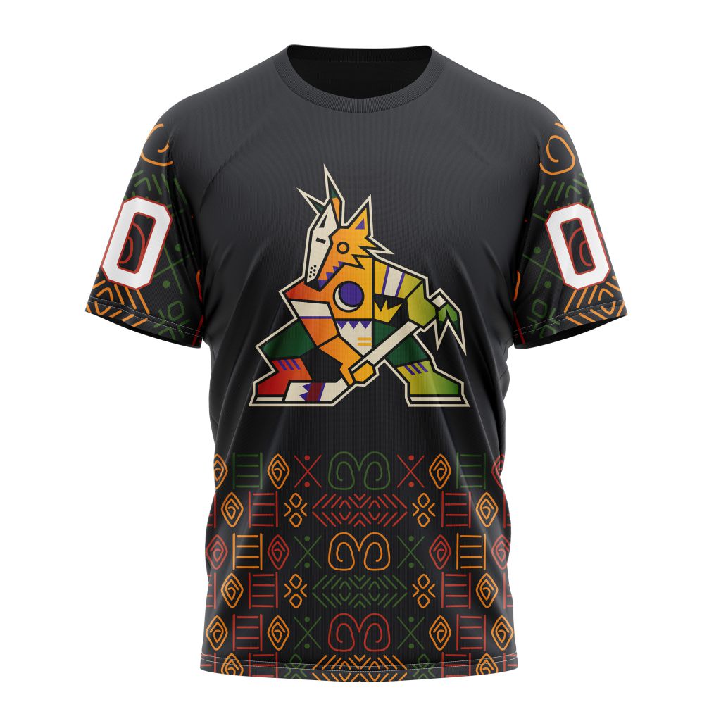 Buildercar - Arizona Coyotes For Black History Month 01 Personalized Name And Number T-Shirt