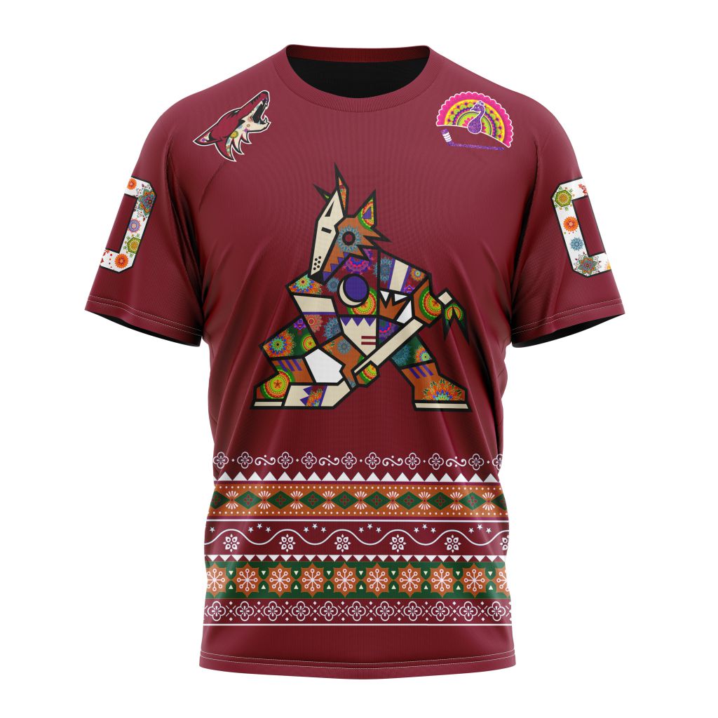 Buildercar - Arizona Coyotes Hockey For All Diwali Festival Personalized Name And Number T-Shirt