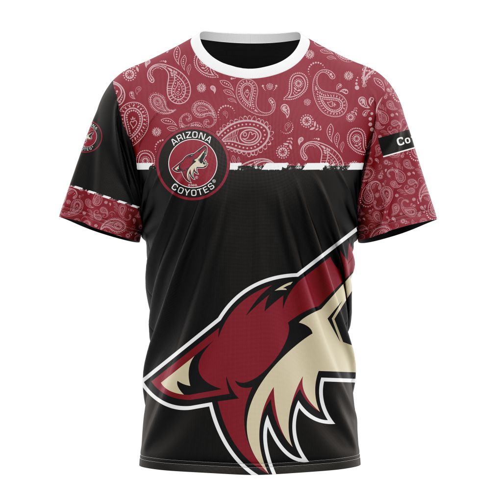 Buildercar - Arizona Coyotes Hockey With Paisley Personalized Name And Number T-Shirt