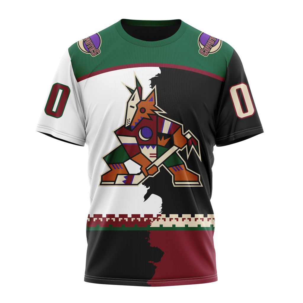 Buildercar - Arizona Coyotes Personalize 2023 Home Mix Away Kits Personalized Name And Number T-Shirt