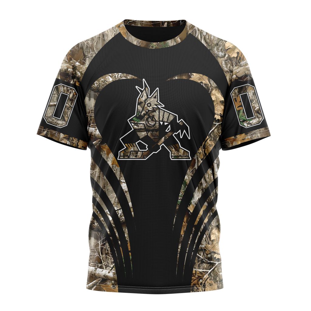Buildercar - Arizona Coyotes Special Camo Hunting Personalized Name And Number T-Shirt