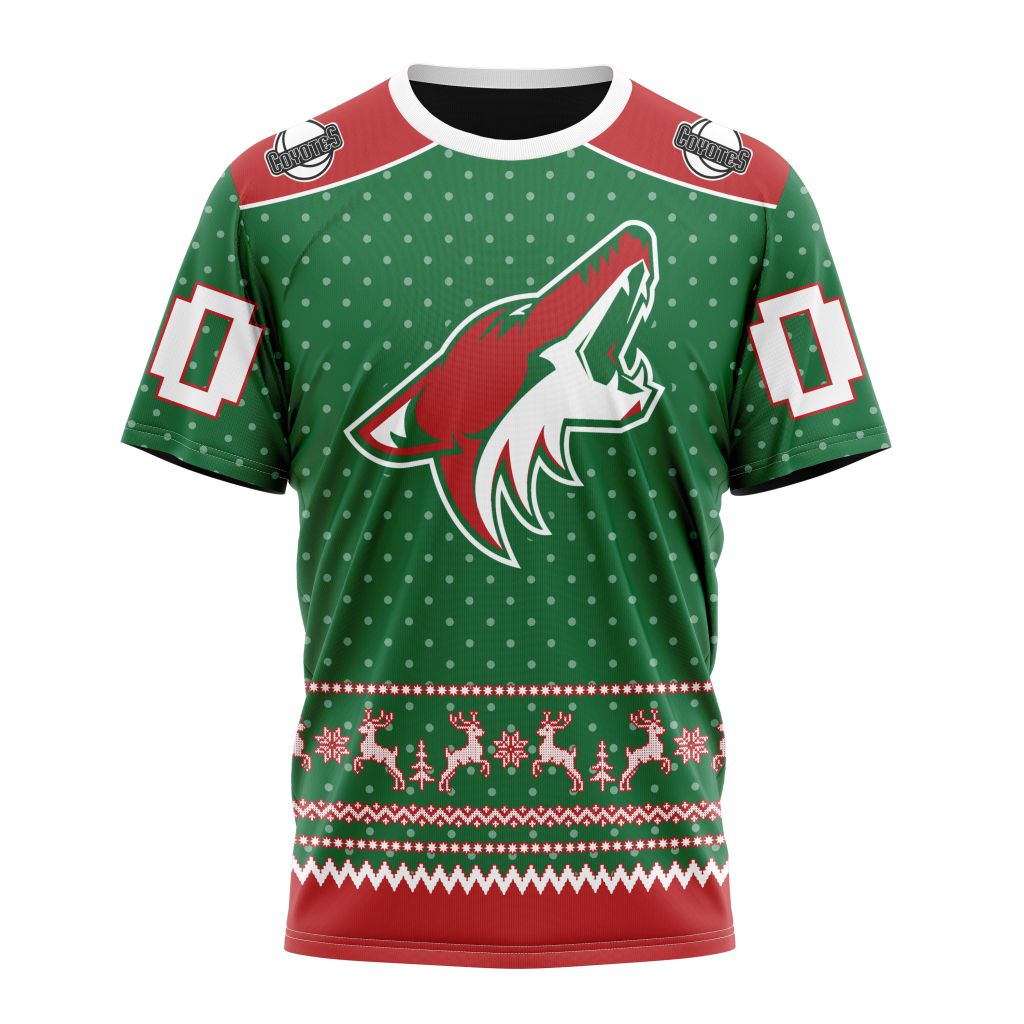 Buildercar - Arizona Coyotes Special Christmas Apparel Personalized Name And Number T-Shirt