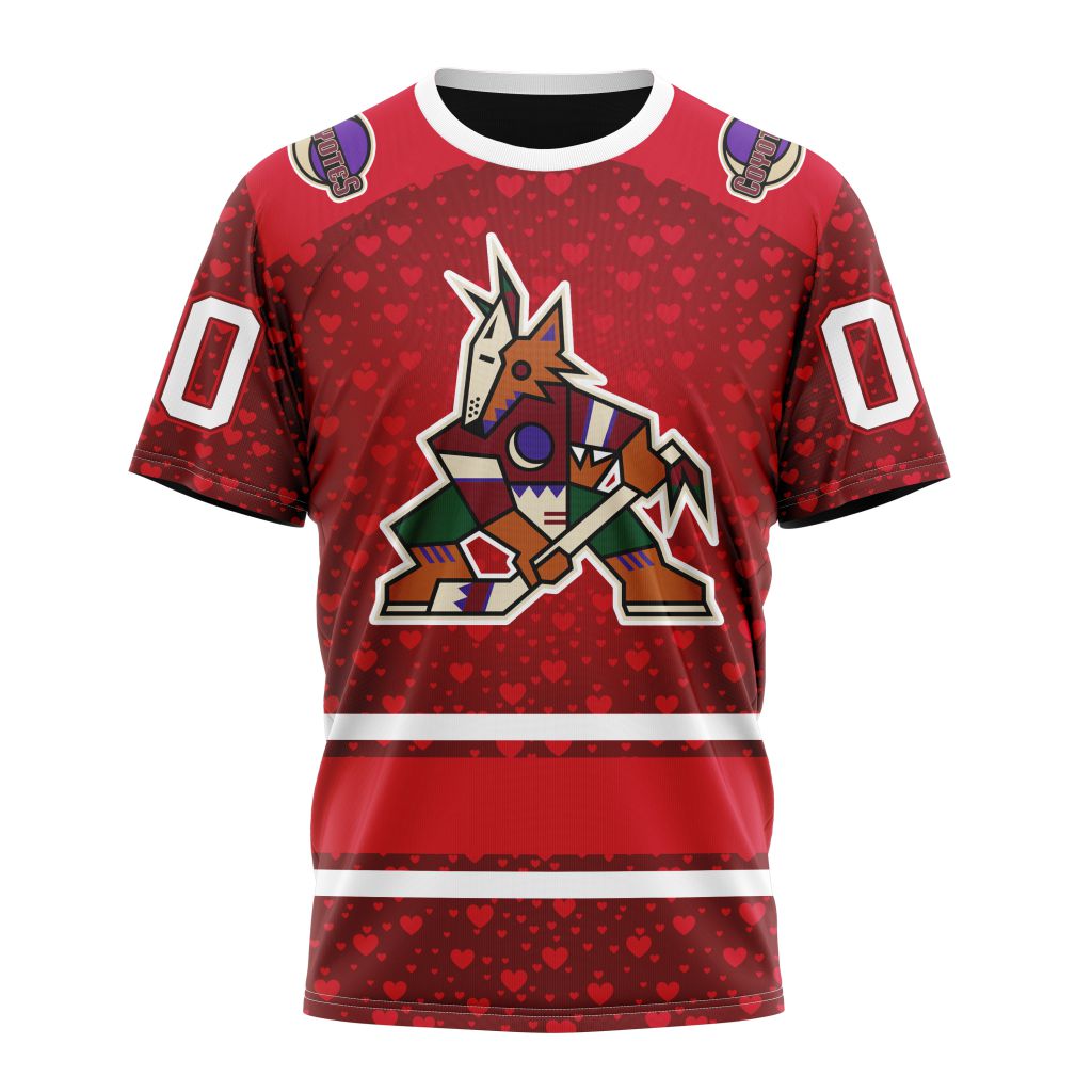 Buildercar - Arizona Coyotes Special Gift For Valentines Day 01 Personalized Name And Number T-Shirt