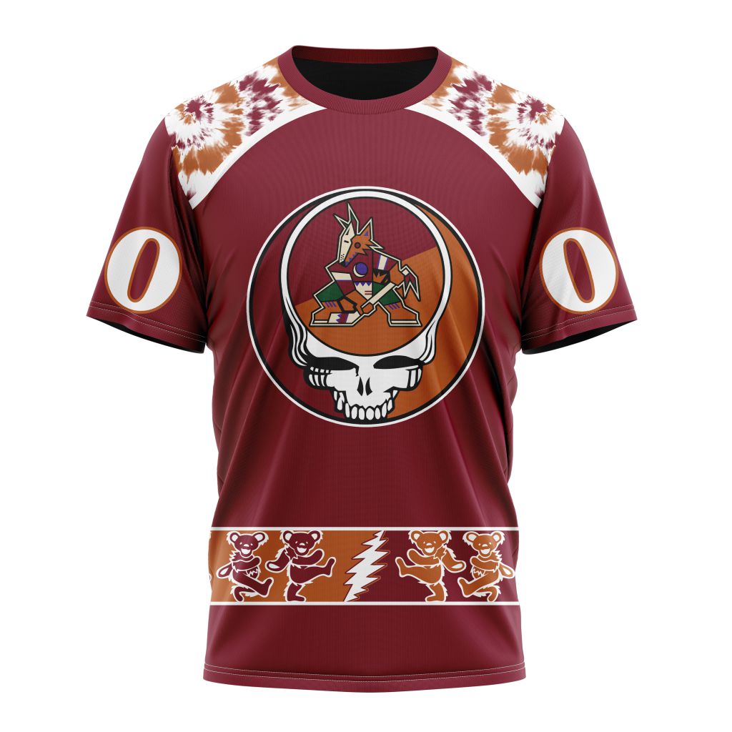 Buildercar - Arizona Coyotes Special Grateful Dead Design Personalized Name And Number T-Shirt