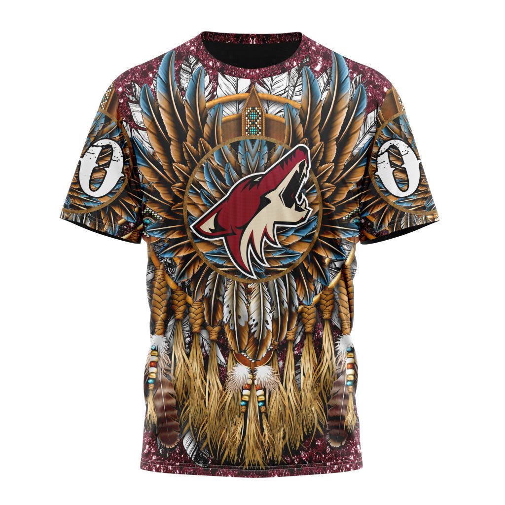 Buildercar - Arizona Coyotes Special Native Costume Design Personalized Name And Number T-Shirt