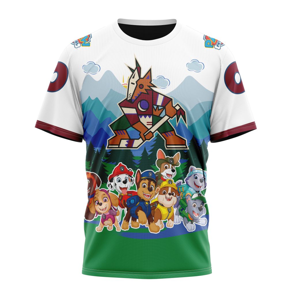 Buildercar - Arizona Coyotes Special Paw Patrol Design 01 Personalized Name And Number T-Shirt