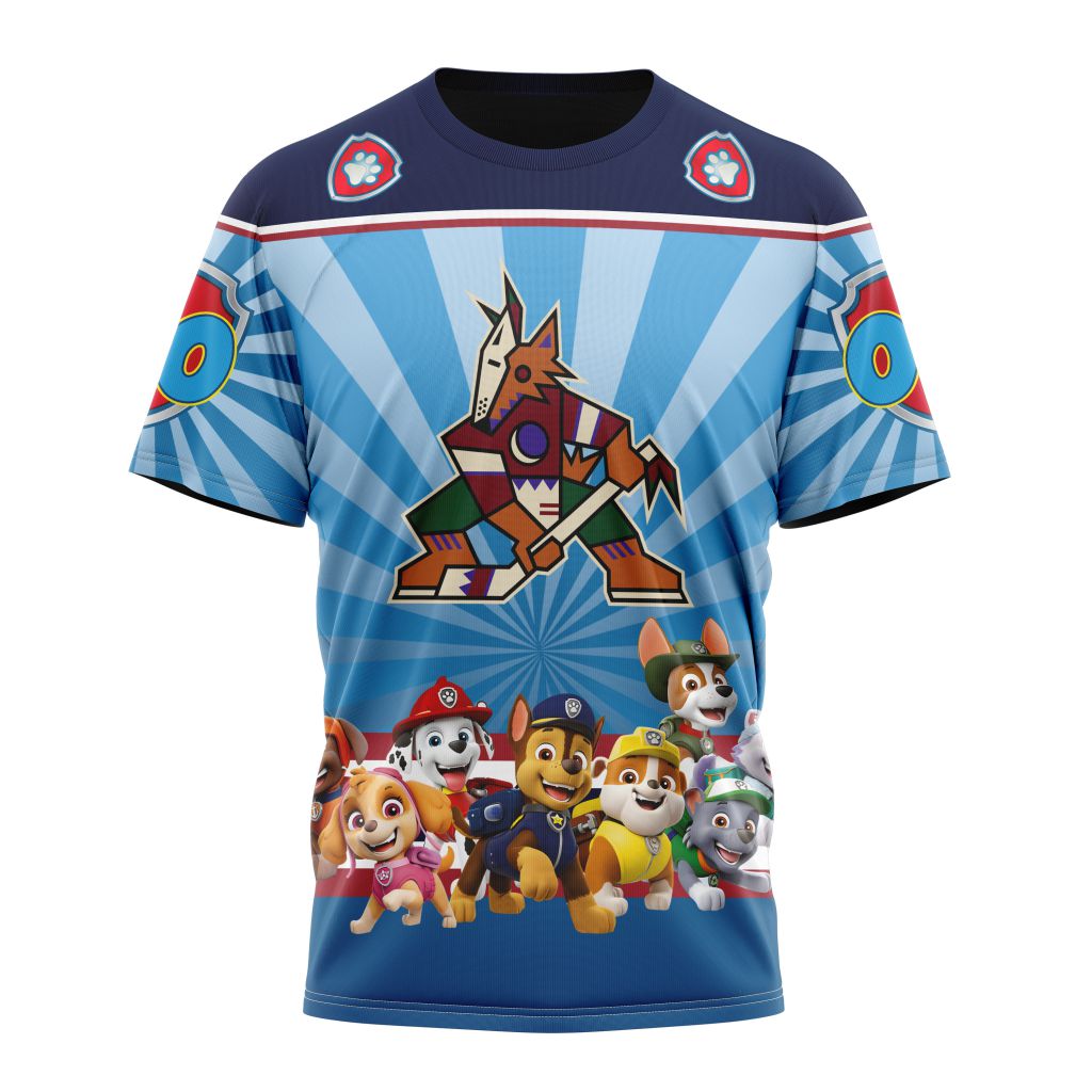 Buildercar - Arizona Coyotes Special Paw Patrol Kits Personalized Name And Number T-Shirt