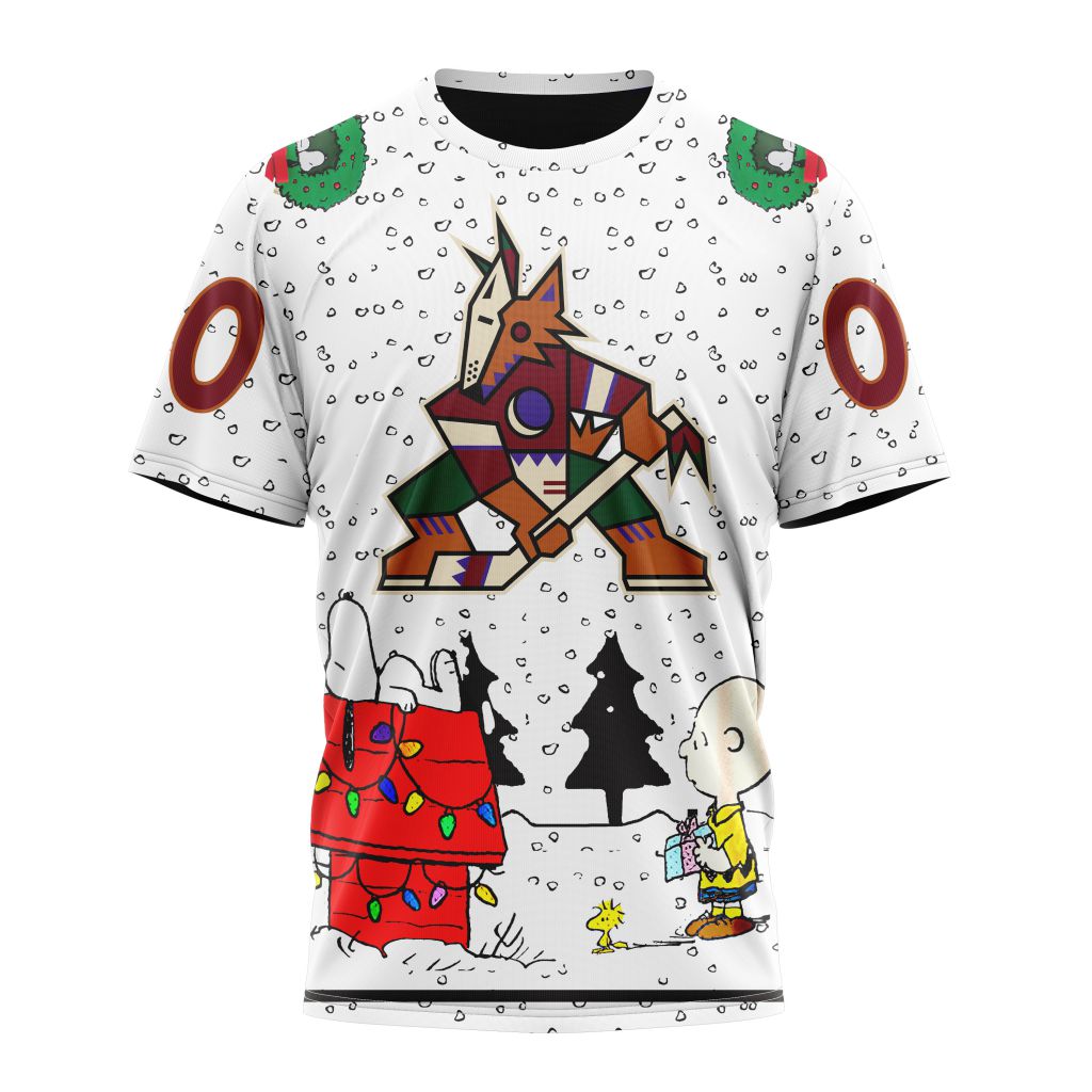 Buildercar - Arizona Coyotes Special Peanuts Design Personalized Name And Number T-Shirt