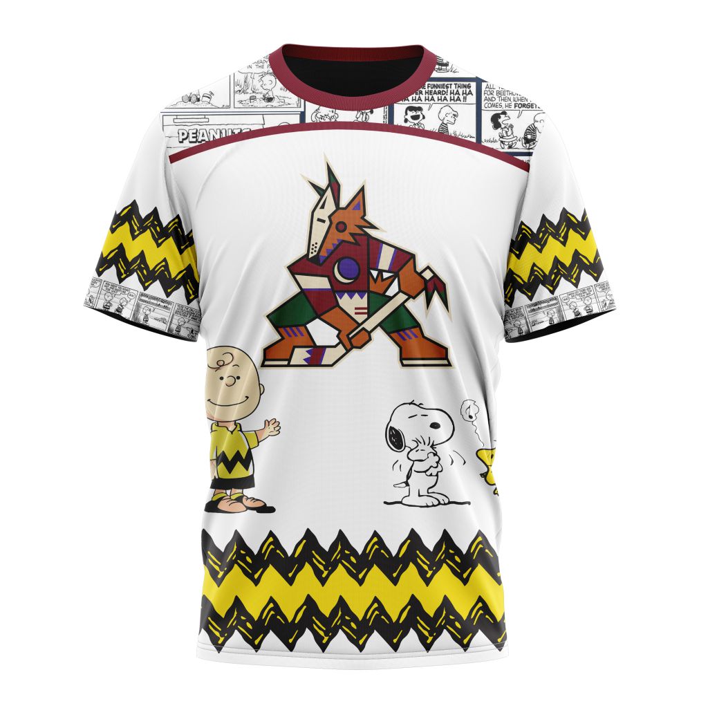 Buildercar - Arizona Coyotes Special Peanuts Design Personalized Name And Number T-Shirt
