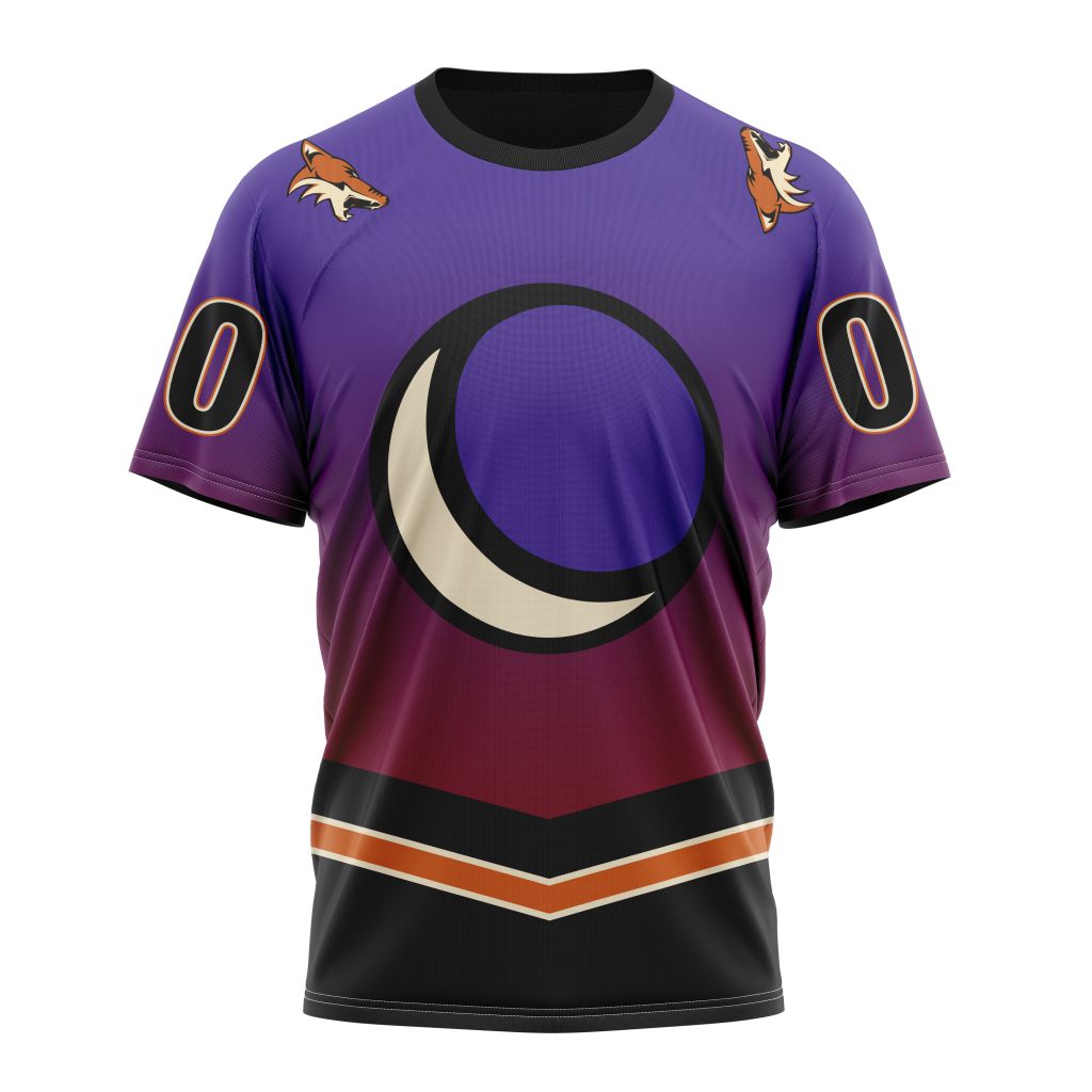 Buildercar - Arizona Coyotes Special Retro Gradient Design Personalized Name And Number T-Shirt