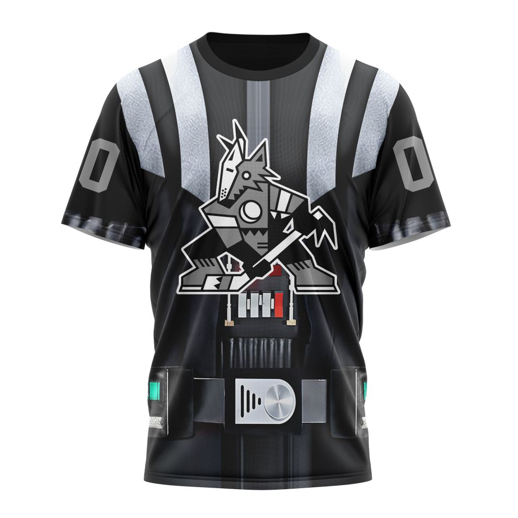 Buildercar - Arizona Coyotes Special Star Wars Darth Vader Design 01 Personalized Name And Number T-Shirt