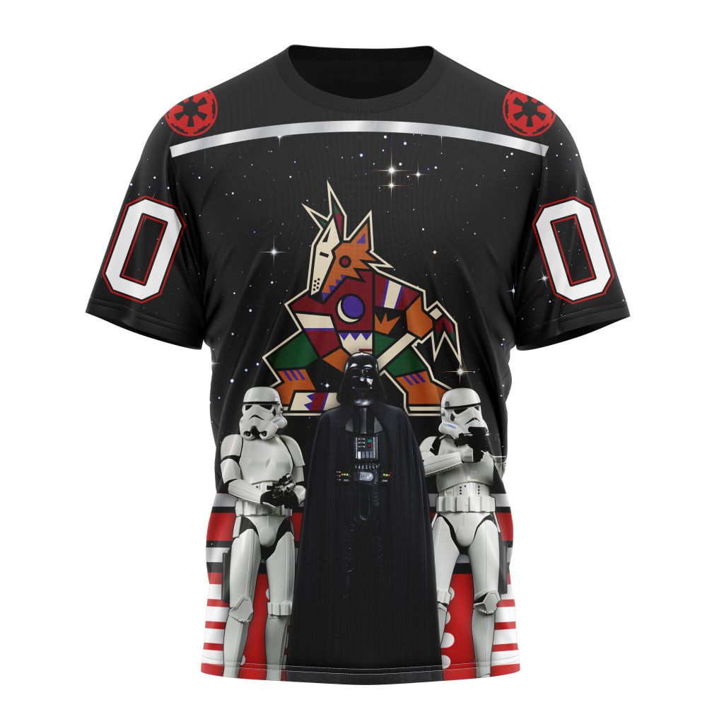 Buildercar - Arizona Coyotes Special Star Wars Design May The 4th Be With You Personalized Name And Number T-Shirt