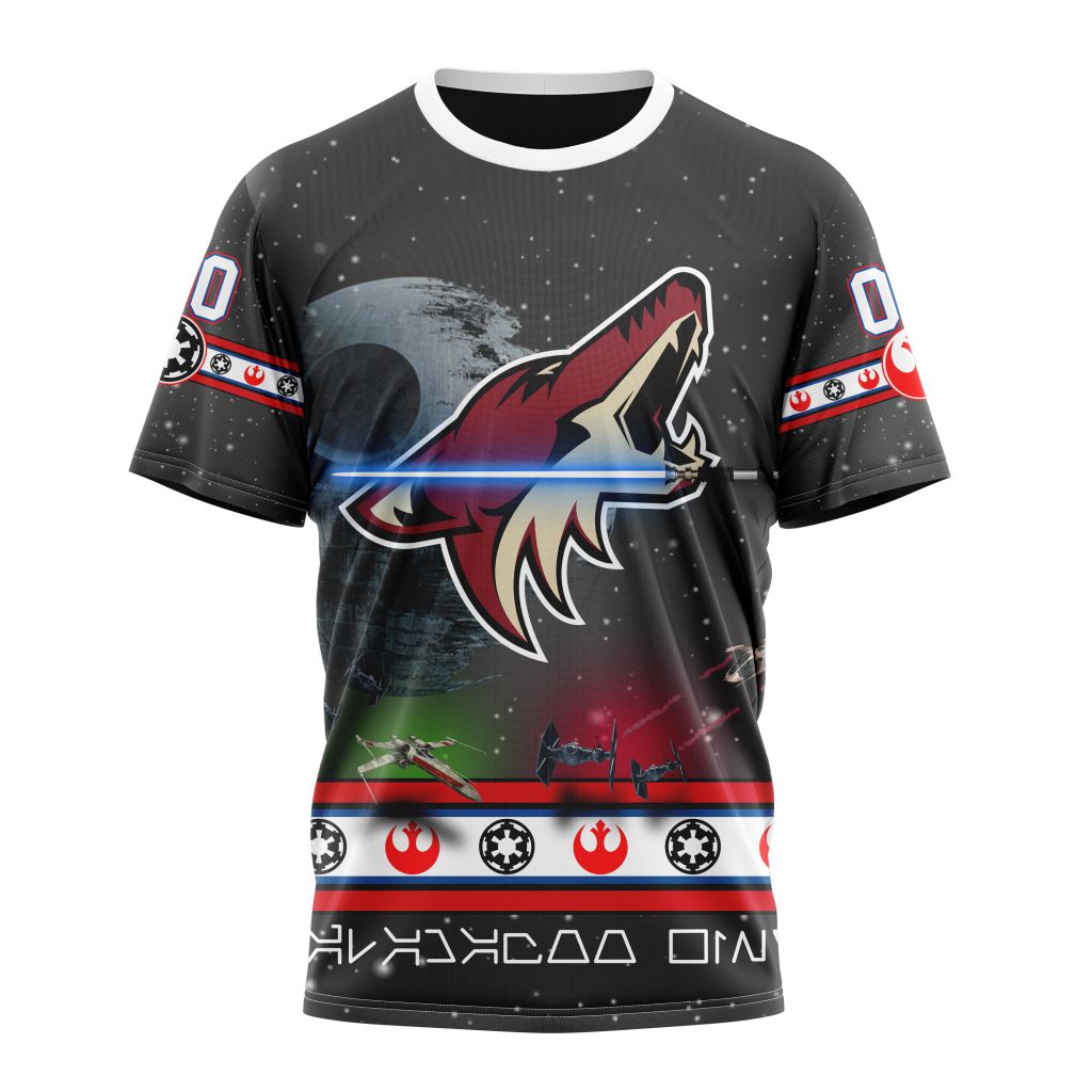 Buildercar - Arizona Coyotes Special Star Wars Design Personalized Name And Number T-Shirt