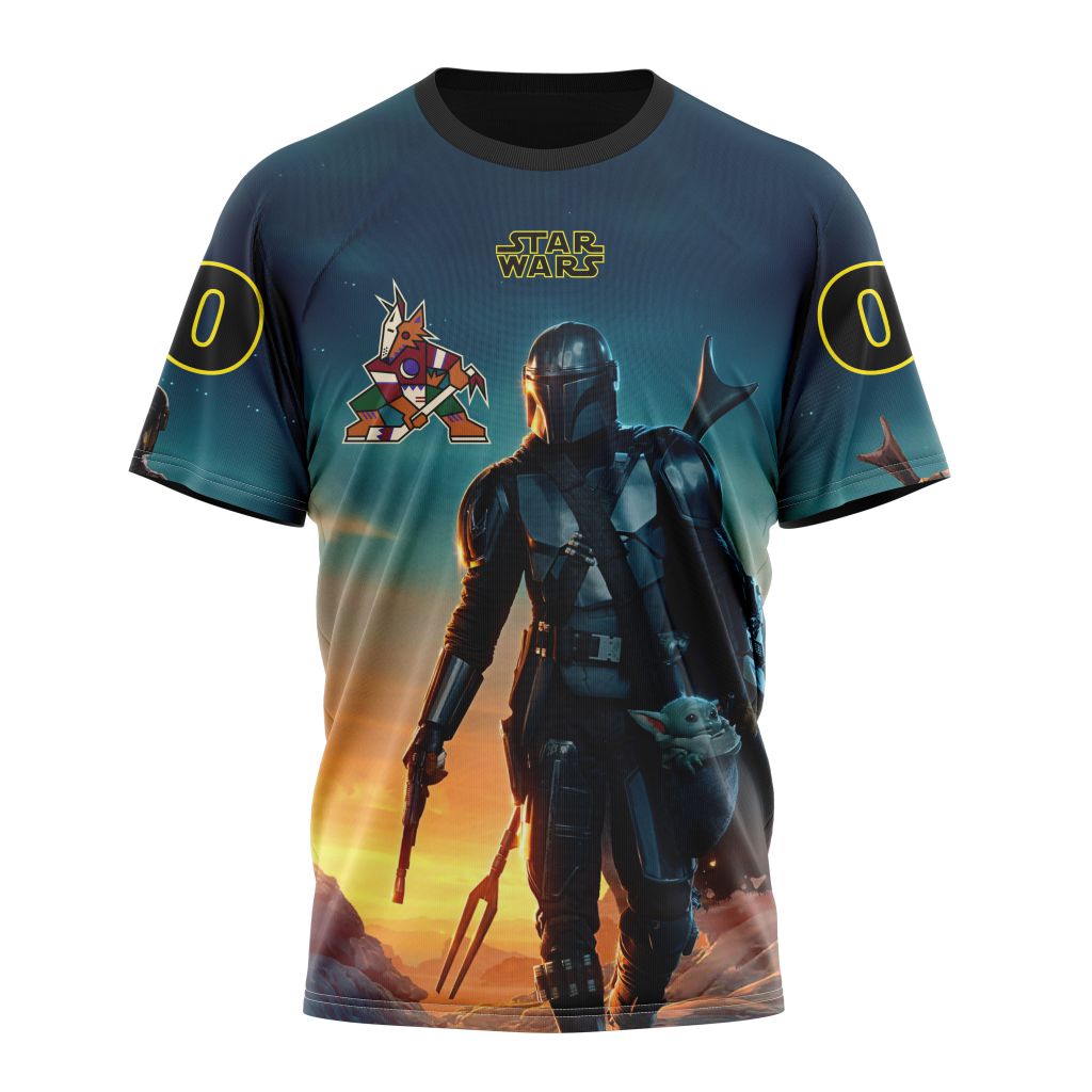 Buildercar - Arizona Coyotes Special Star Wars The Mandalorian Design 01 Personalized Name And Number T-Shirt