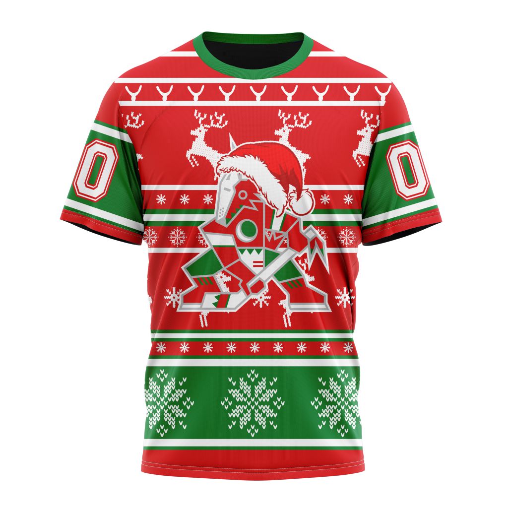 Buildercar - Arizona Coyotes Unisex Christmas Is Coming Personalized Name And Number T-Shirt