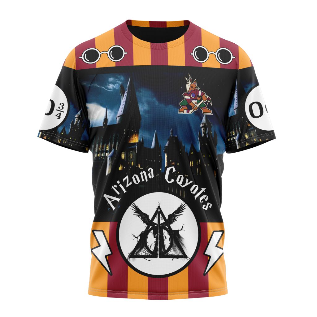 Buildercar - Arizona Coyotes With Harry Potter Theme Personalized Name And Number T-Shirt