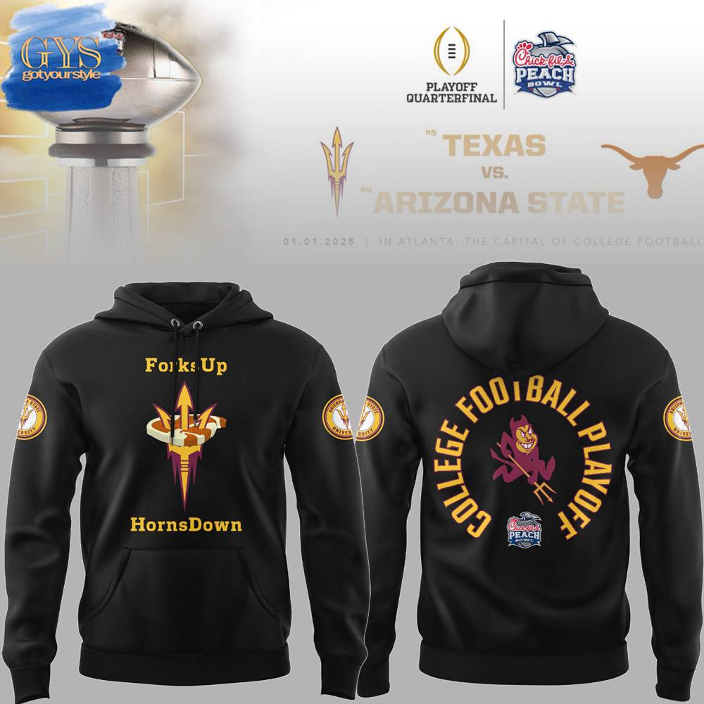 Buildercar - Arizona State Sun Devils NCAA 2024 Forks Up Horns Down Hoodie