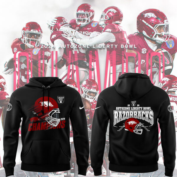Buildercar - Arkansas Razorbacks Autozone Liberty Bowl Champions NCAA Hoodie Tracksuit