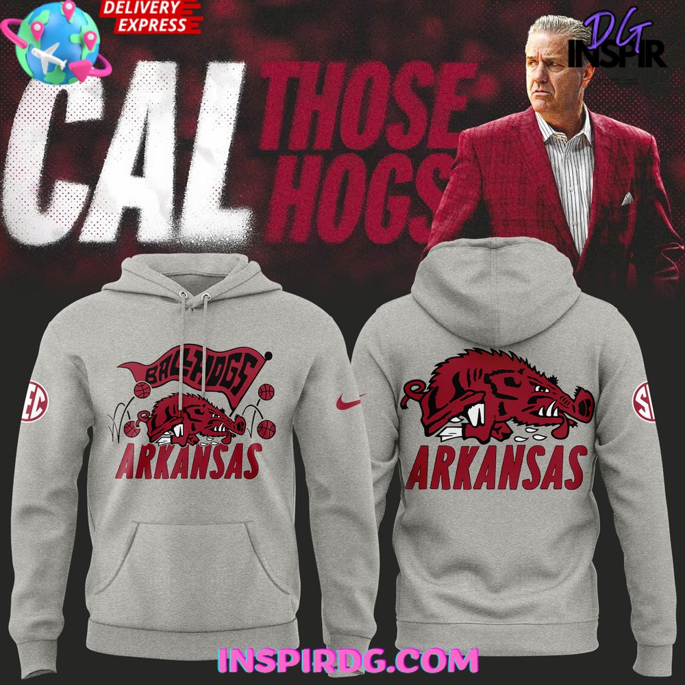 Buildercar - Arkansas Razorbacks BallHogs 2025 Gray Sweatshirt Hoodie