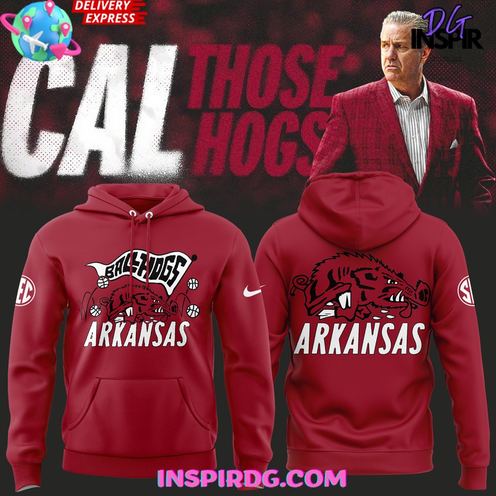 Buildercar - Arkansas Razorbacks BallHogs 2025 Red Sweatshirt Hoodie
