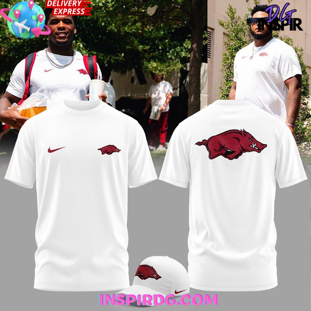Buildercar - Arkansas Razorbacks Football 2025 White NHL T-shirt