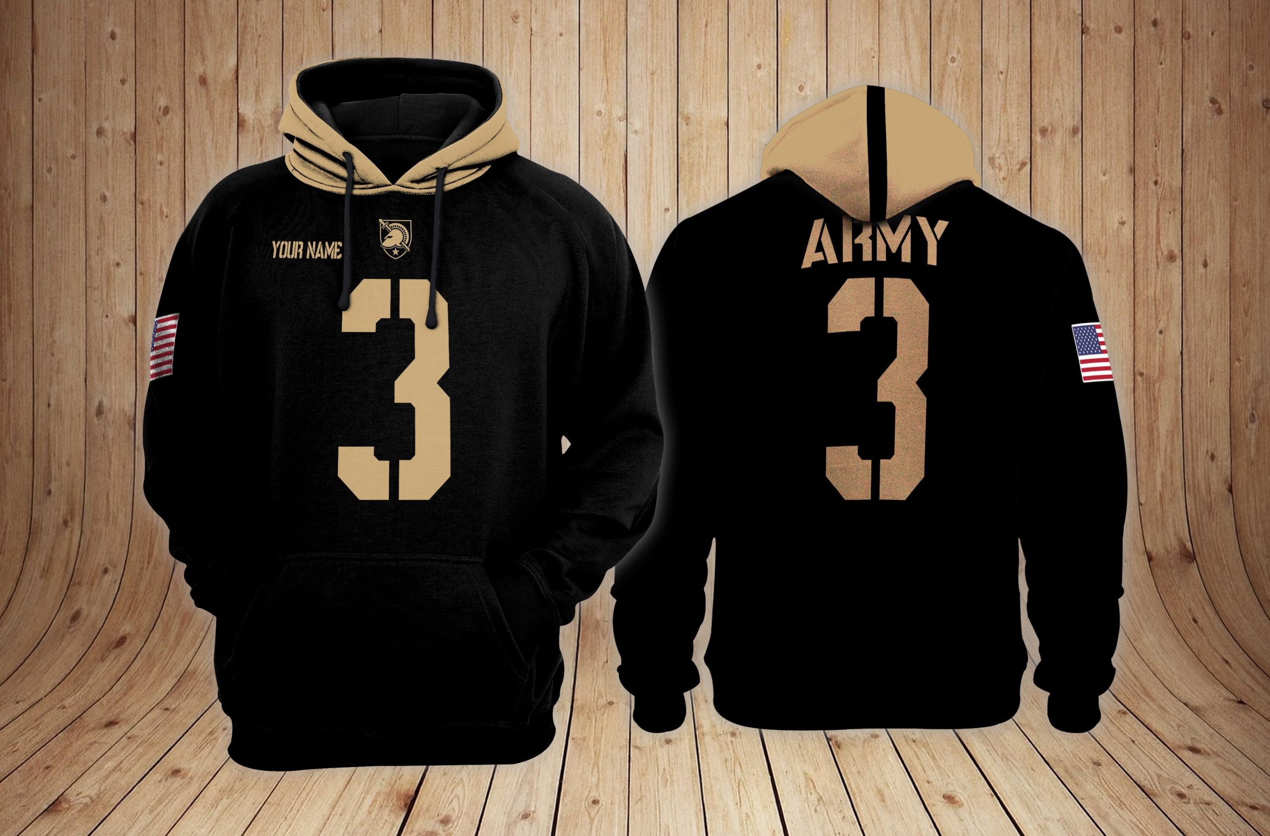 Buildercar - Army Black Knights Football NCAA Custom 3D Hoodie PT18746