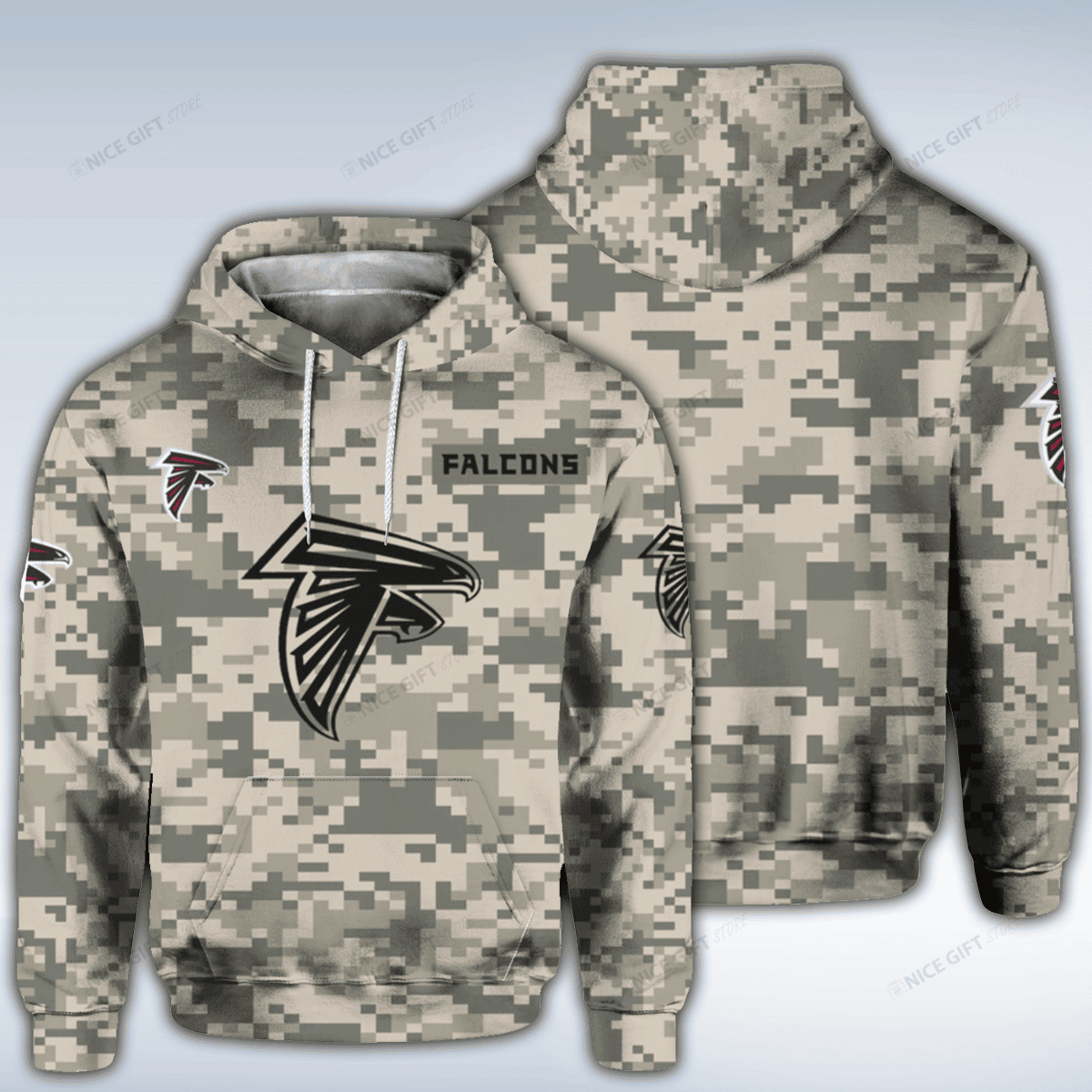Buildercar - Atlanta Falcons Camouflage NFL Unisex 3D Hoodie Style 148