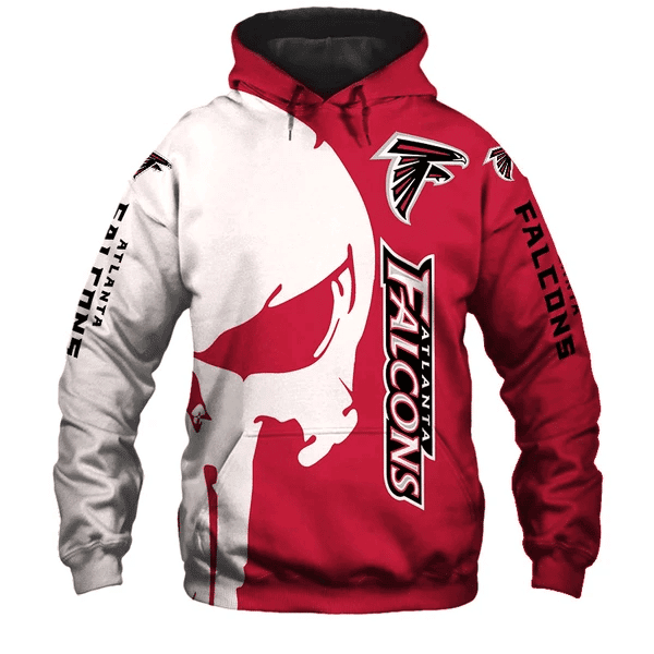 Buildercar - Atlanta Falcons Punisher NFL Unisex 3D Hoodie Style 1