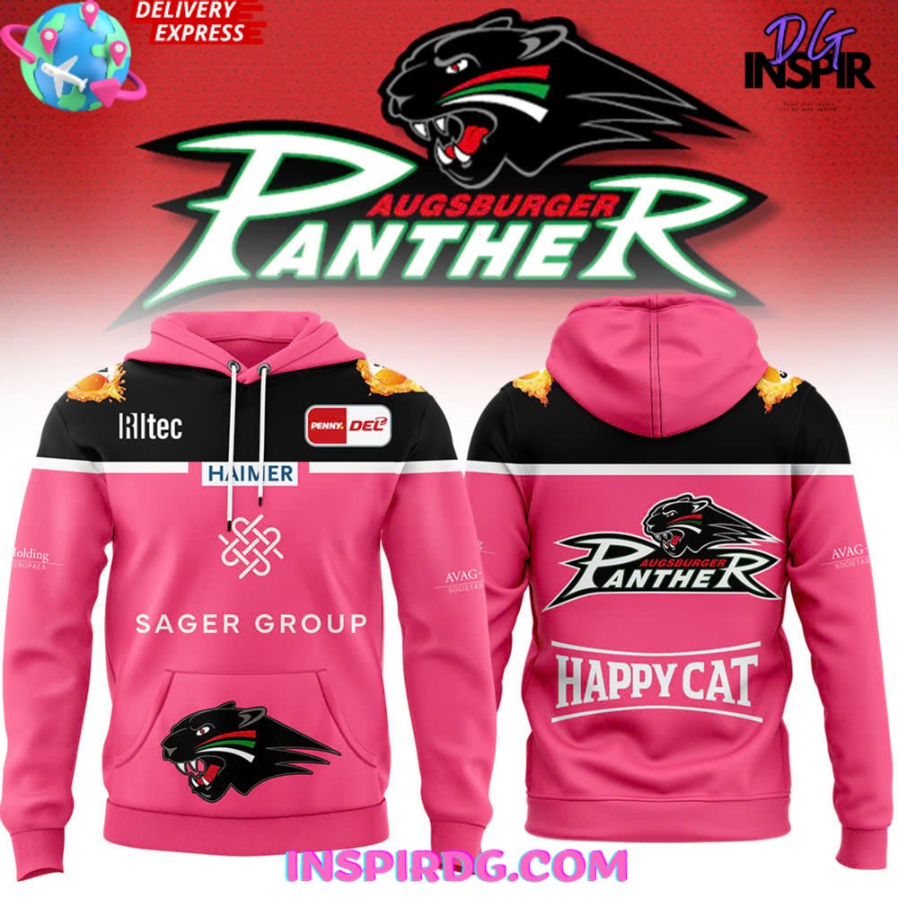 Buildercar - Augsburger Panther Happy Cat 2025 Pink Sweatshirt Hoodie