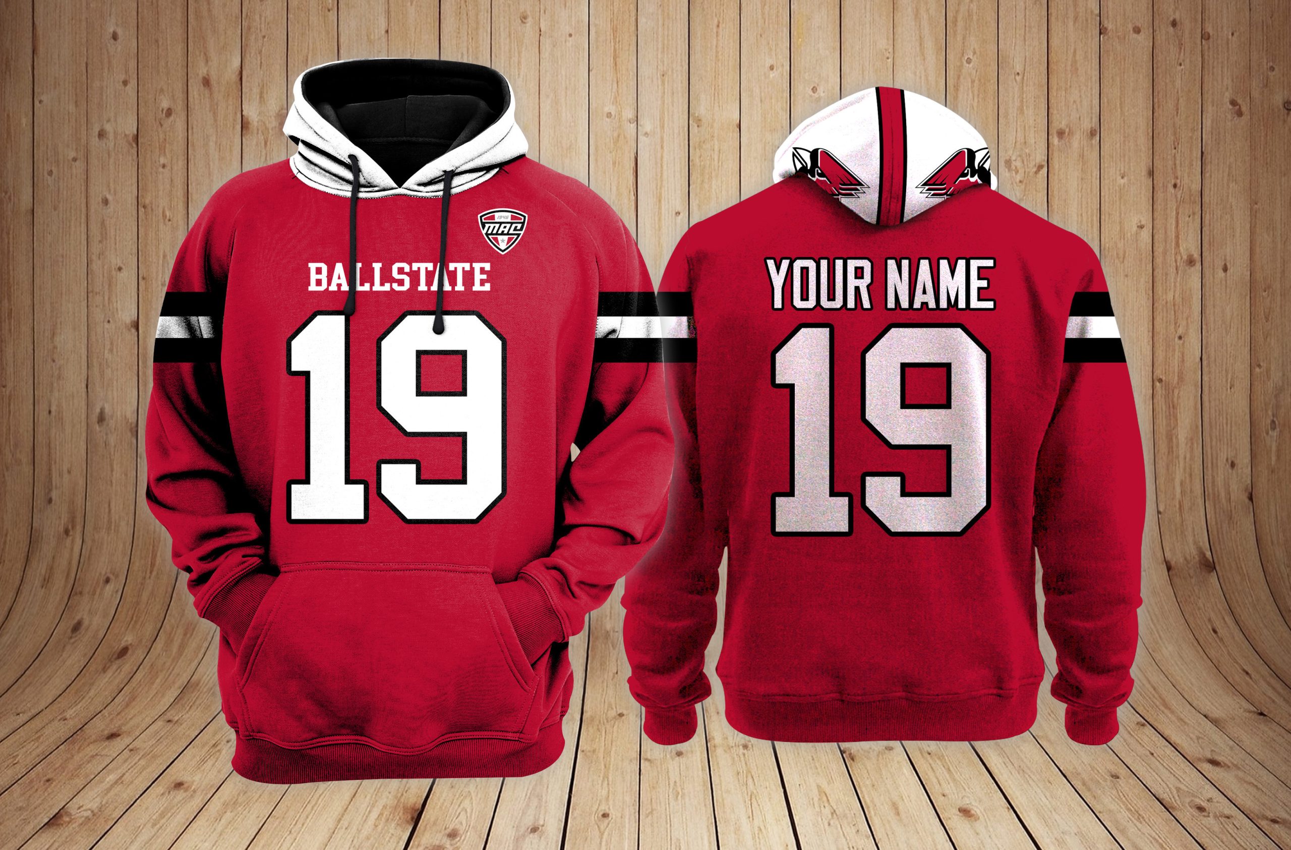 Buildercar - Ball State Cardinals Football NCAA Custom 3D Hoodie PT34863